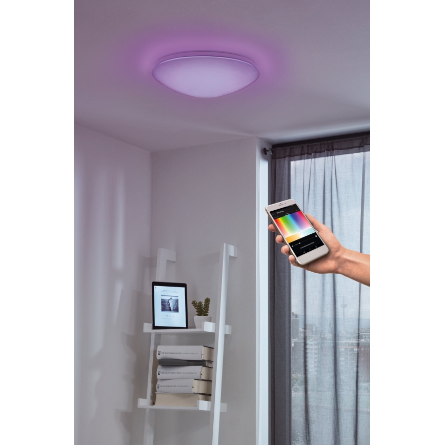 Eglo 33219 - LED RGBW Luminaria de techo regulable GIRON-C LED/17W/230V Ø 30 cm blanca