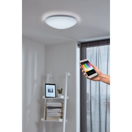 Eglo 33219 - LED RGBW Luminaria de techo regulable GIRON-C LED/17W/230V Ø 30 cm blanca