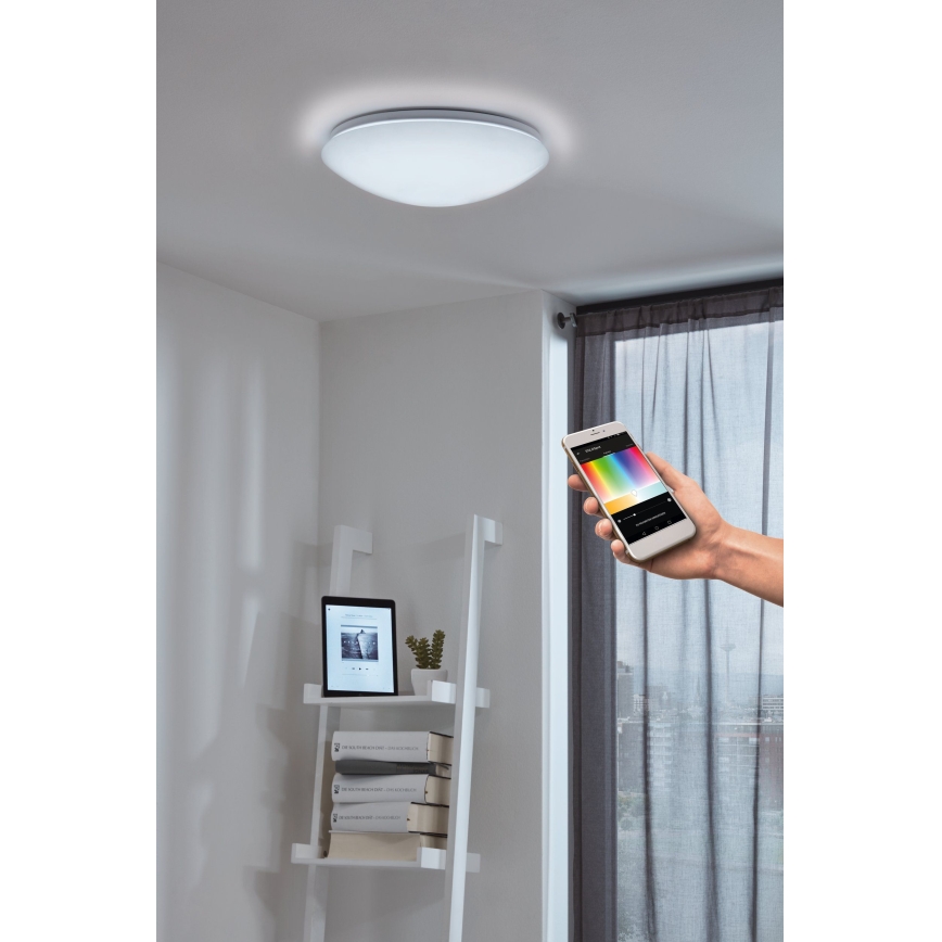 Eglo 33219 - LED RGBW Luminaria de techo regulable GIRON-C LED/17W/230V Ø 30 cm blanca