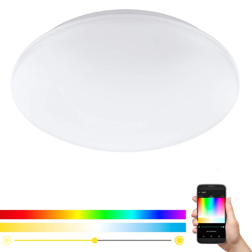 Eglo 33219 - LED RGBW Luminaria de techo regulable GIRON-C LED/17W/230V Ø 30 cm blanca