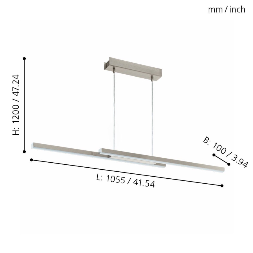 Eglo 33232 - Lámpara colgante LED RGBW regulable con cable FRAIOLI-C LED/34W/230V cromo mate