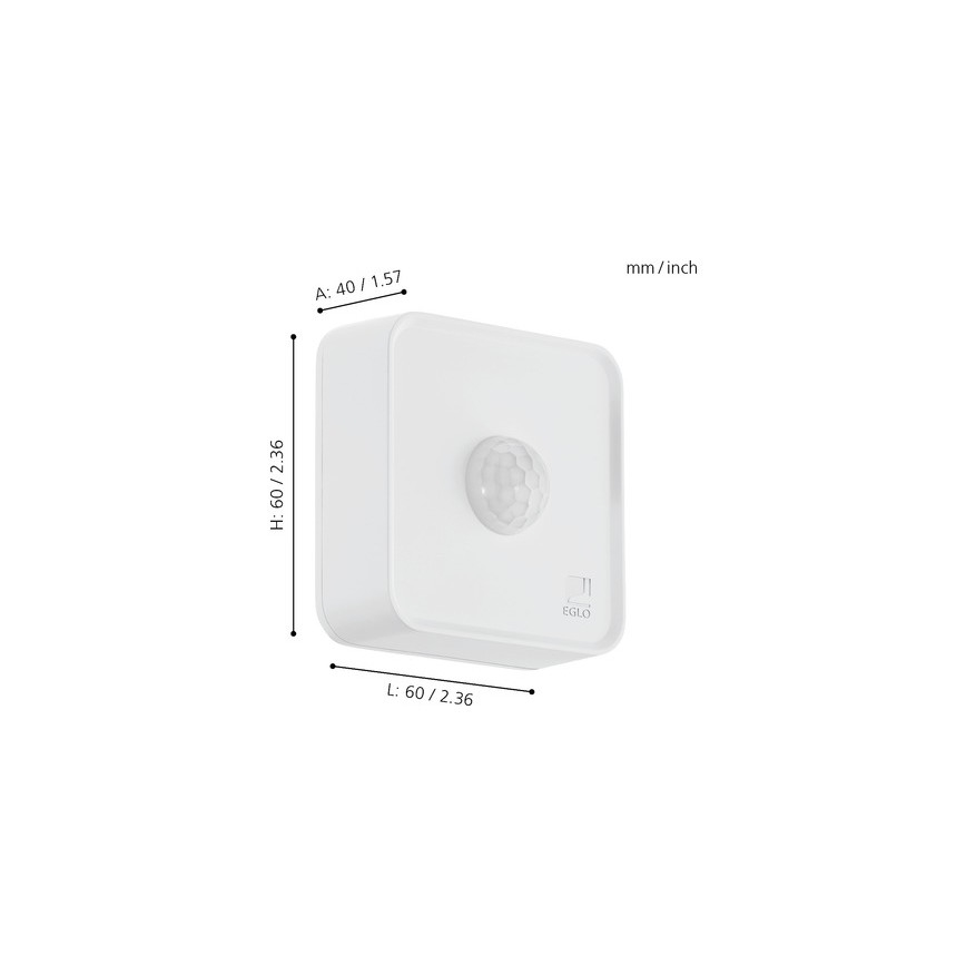 Eglo 33236 - Sensor exterior de movimiento y crepúsculo CONNECT SENSOR 3xAA 12 m blanco IP44