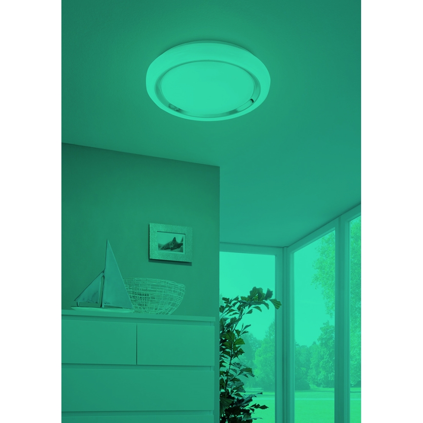 Eglo 33254 - Lámpara de techo regulable LED RGBW CAPASSO-C LED/17W/230V 2700-6500K, diámetro 34 cm