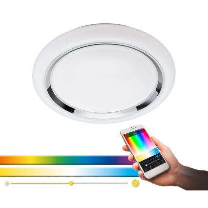 Eglo 33254 - Lámpara de techo regulable LED RGBW CAPASSO-C LED/17W/230V 2700-6500K, diámetro 34 cm