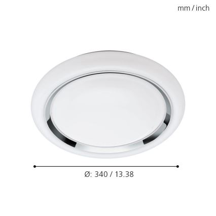 Eglo 33254 - Lámpara de techo regulable LED RGBW CAPASSO-C LED/17W/230V 2700-6500K, diámetro 34 cm