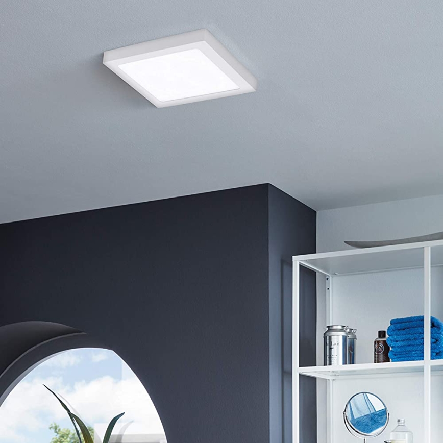 Eglo 33316 - Plafón LED RGBW regulable FUEVA-C LED/15,6W/230V 2700-6500K 22,5x22,5 cm blanco