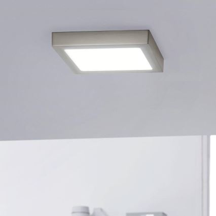 Eglo 33319 - Plafón LED RGBW regulable FUEVA-C LED/15,6W/230V 2700-6500K 22,5x22,5 cm cromo mate