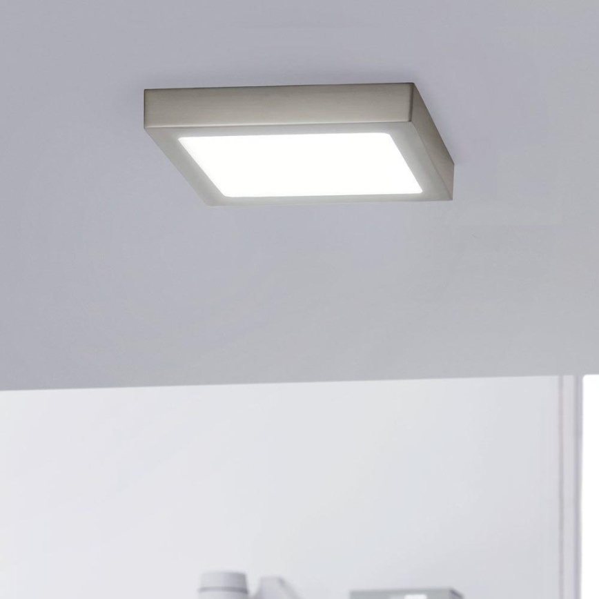 Eglo 33319 - Plafón LED RGBW regulable FUEVA-C LED/15,6W/230V 2700-6500K 22,5x22,5 cm cromo mate