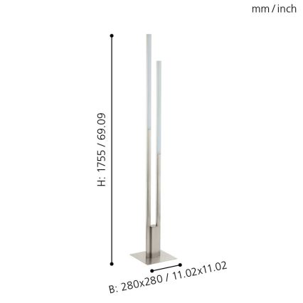 Eglo 33323 - Lámpara de pie regulable LED RGBW FRAIOLI-C LED/34W/230V 2700-6500K cromo mate