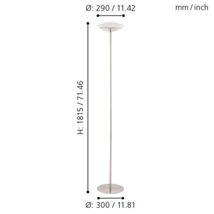Eglo 33325 - Lámpara de pie LED RGBW regulable FRATTINA-C LED/18W/230V cromo mate