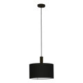 Eglo 33354 - Lámpara colgante AMANI con cable 1xE27/60W/230V Ø 38 cm negra