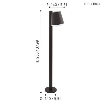 Eglo 33561 - Lámpara exterior LED regulable CALDIERO-C 1xE27/9W/230V IP44 antracita