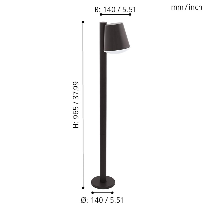 Eglo 33561 - Lámpara exterior LED regulable CALDIERO-C 1xE27/9W/230V IP44 antracita
