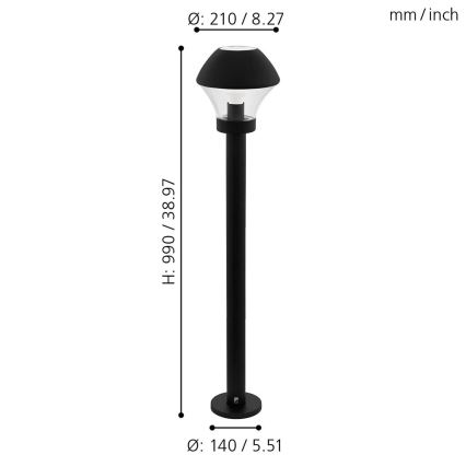 Eglo 33568 - Lámpara exterior LED regulable VERLUCCA-C 1xE27/9W/230V IP44