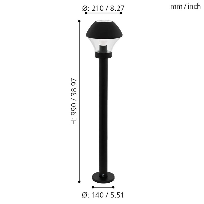 Eglo 33568 - Lámpara exterior LED regulable VERLUCCA-C 1xE27/9W/230V IP44