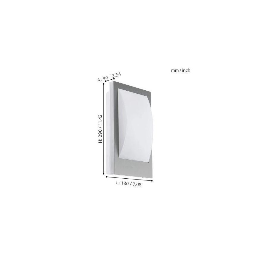Eglo 33569 - Aplique LED de pared exterior VERRES-C 1xE27/9W/230V IP44 cromo mate