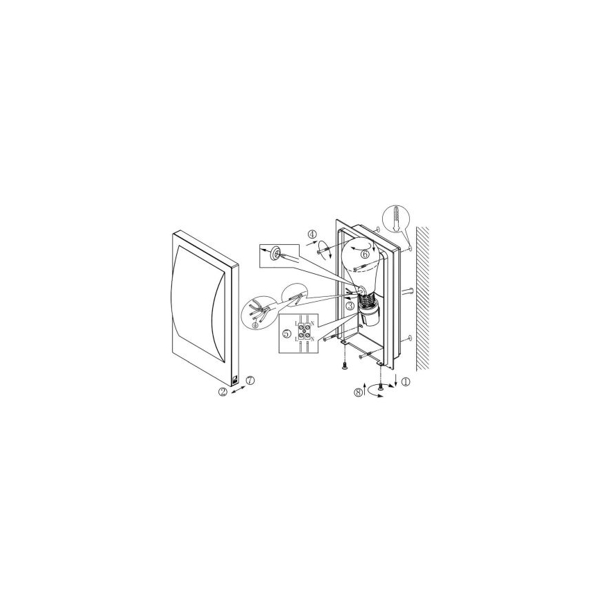 Eglo 33569 - Aplique LED de pared exterior VERRES-C 1xE27/9W/230V IP44 cromo mate