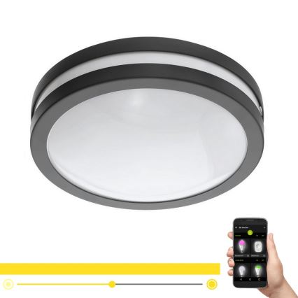 Eglo 33571 - Luminaria de techo para baño LED regulable LOCANA-C LED/14W/230V IP44 antracita