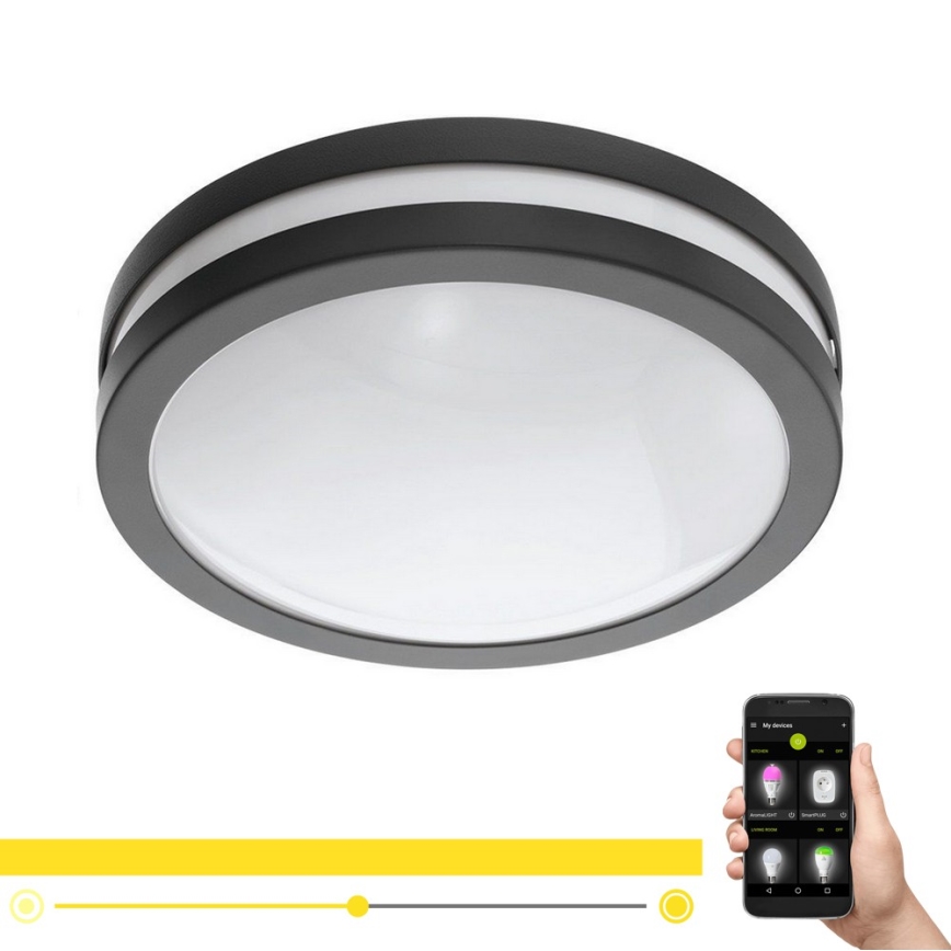 Eglo 33571 - Luminaria de techo para baño LED regulable LOCANA-C LED/14W/230V IP44 antracita