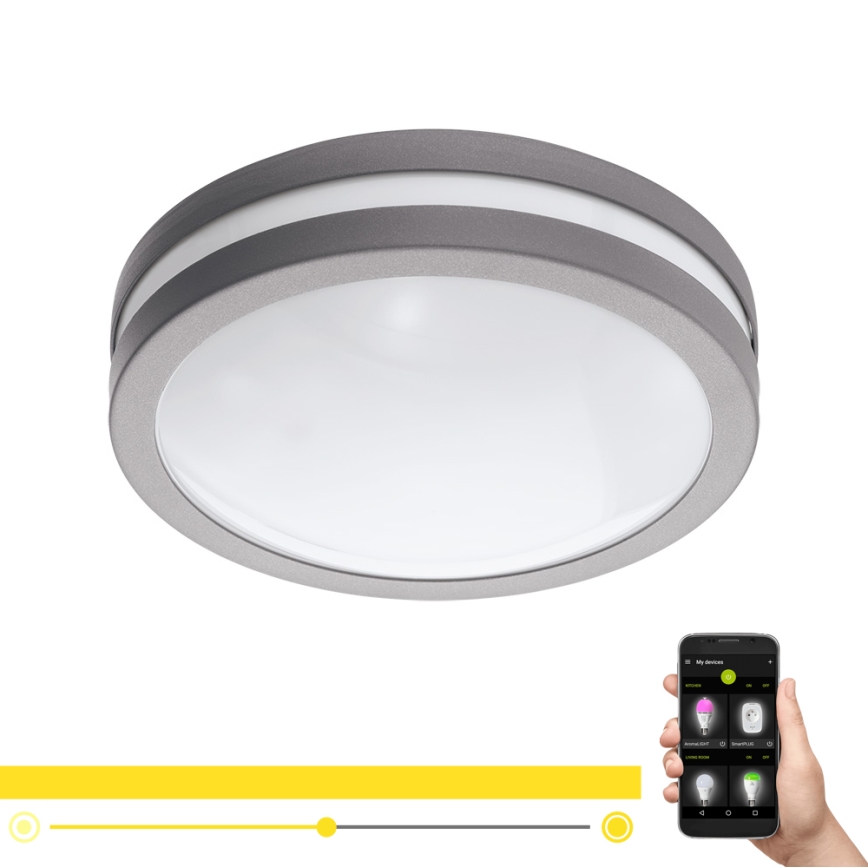 Eglo 33572 - Luminaria de techo para baño LED regulable LOCANA-C LED/14W/230V IP44 plateada