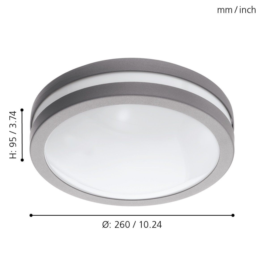 Eglo 33572 - Luminaria de techo para baño LED regulable LOCANA-C LED/14W/230V IP44 plateada