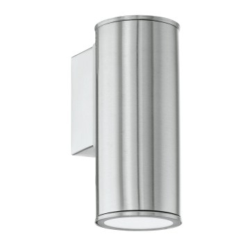 Eglo 33581 - Aplique de pared exterior LED RGBW regulable RIGA 1xGU10/5W/230V 2700-6500K IP44 cromo mate