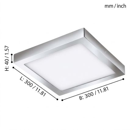 Eglo 33668-LED RGBW Luminaria de baño regulable FUEVA-C 21W/230V 2700-6500K 30x30cm IP44