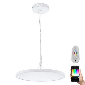 Eglo 33676 - Lámpara colgante LED RGBW regulable con cable CERIGNOLA-C LED/32W/230V 2700-6500K blanca + mando a distancia