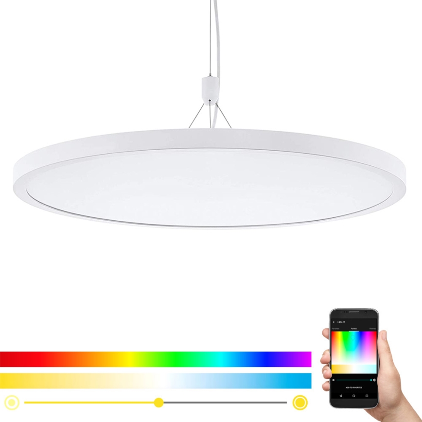 Eglo 33676 - Lámpara colgante LED RGBW regulable con cable CERIGNOLA-C LED/32W/230V 2700-6500K blanca + mando a distancia
