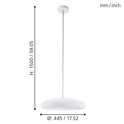 Eglo 33765 - LED RGBW Lámpara colgante regulable RIODEVA-C LED/27W/230V 2700-6500K blanco