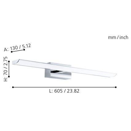 Eglo 33767 - LED RGBW Iluminación de baño TABIANO-C LED/15,6W/230V 60,5cm IP44 + control remoto