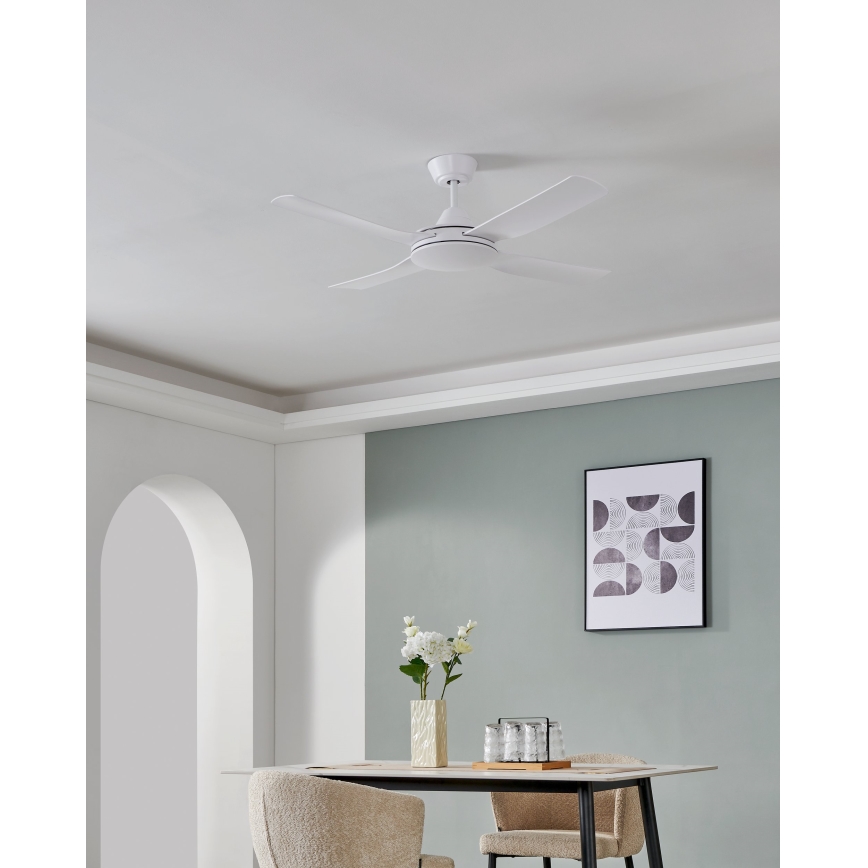 Eglo - Ventilador de techo 52W/230V + mando a distancia blanco