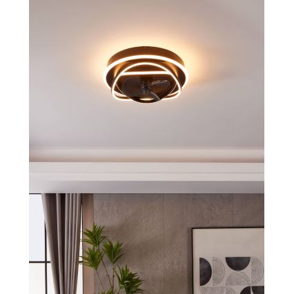 Eglo - Ventilador de techo LED regulable 4xLED/9W/230V 2700-6500K Ø 50 cm negro + mando a distancia