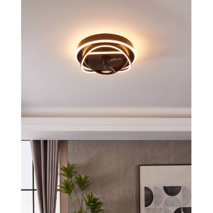 Eglo - Ventilador de techo LED regulable 4xLED/9W/230V 2700-6500K Ø 50 cm negro + mando a distancia