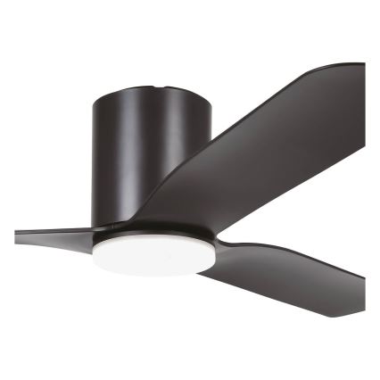 Eglo - Ventilador de techo LED regulable, 17W/230V, 3000/4000/5000K, Ø 132 cm, negro + mando a distancia