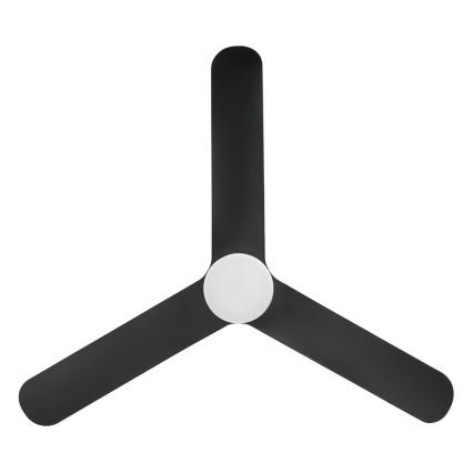 Eglo - Ventilador de techo LED regulable, 17W/230V, 3000/4000/5000K, Ø 132 cm, negro + mando a distancia