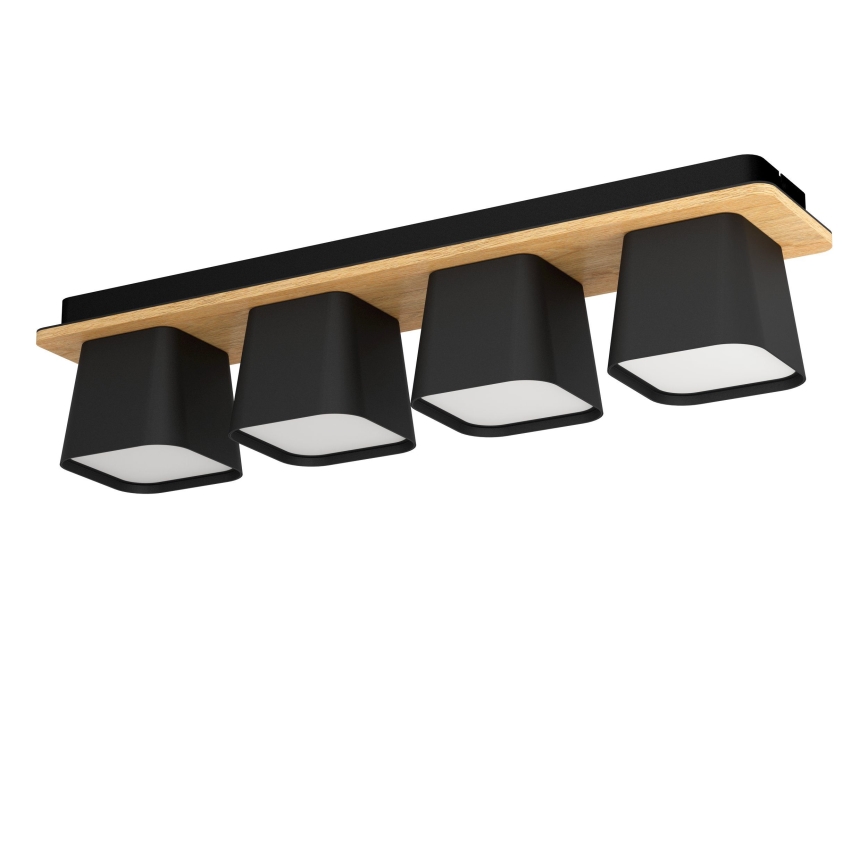 Eglo - Plafón 4xE27/40W/230V negro/marrón