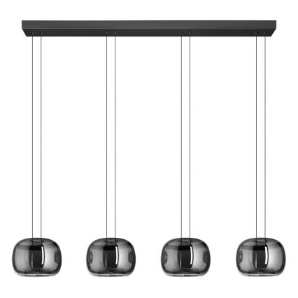 Eglo - Lámpara colgante LED regulable con cable 4xLED/5,8W/230V negra/ahumada