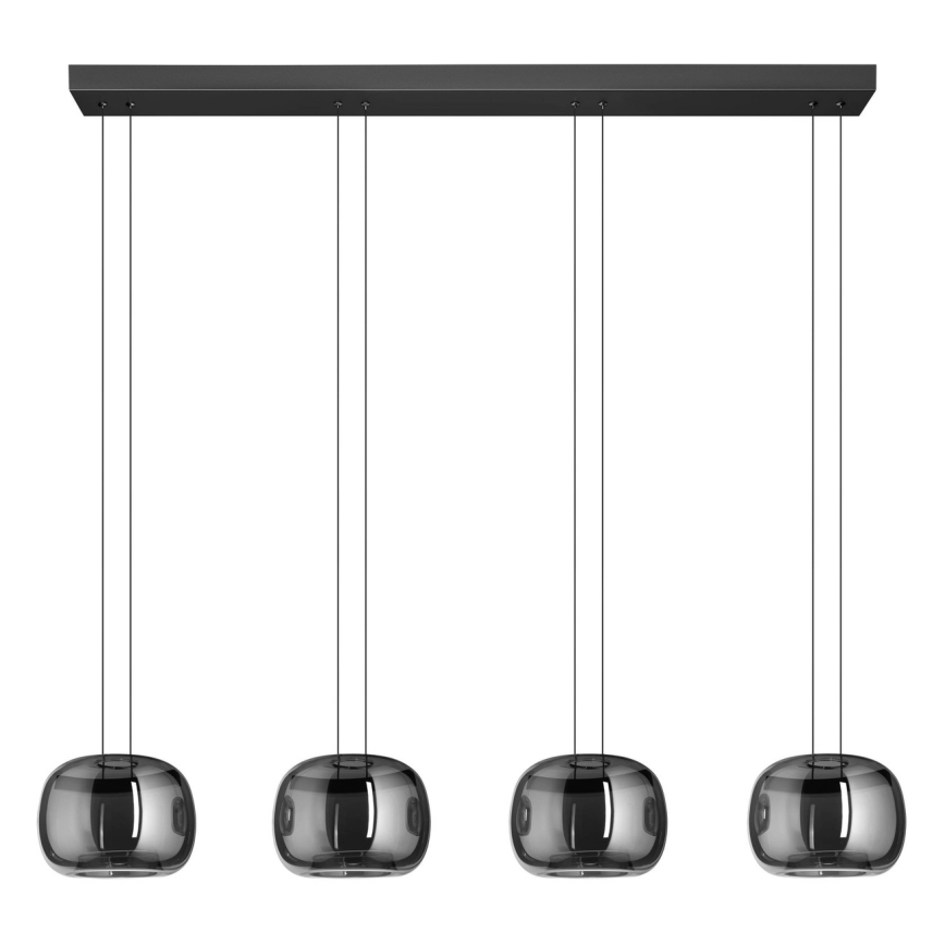 Eglo - Lámpara colgante LED regulable con cable 4xLED/5,8W/230V negra/ahumada