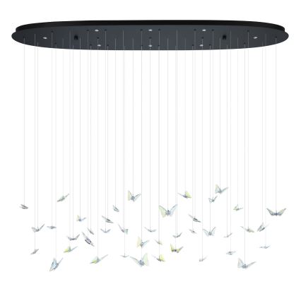 Eglo - Lámpara colgante LED regulable con cable 8xLED/4,2W/230V negro/transparente