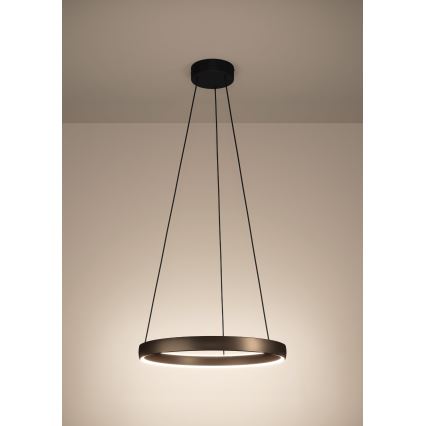 Eglo - Lámpara colgante LED regulable en cable con sensor de movimiento, 2xLED/19W/230V, 2200–6500K, Ø 55 cm, marrón