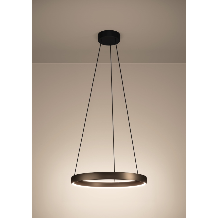 Eglo - Lámpara colgante LED regulable en cable con sensor de movimiento, 2xLED/19W/230V, 2200–6500K, Ø 55 cm, marrón