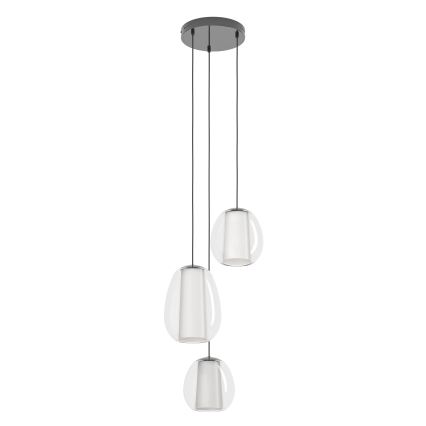 Eglo - Lámpara colgante LED regulable con cable LED/7W/230V + 2xLED/5,5W + 3xLED/1,6W 2200-6500K negro cromado