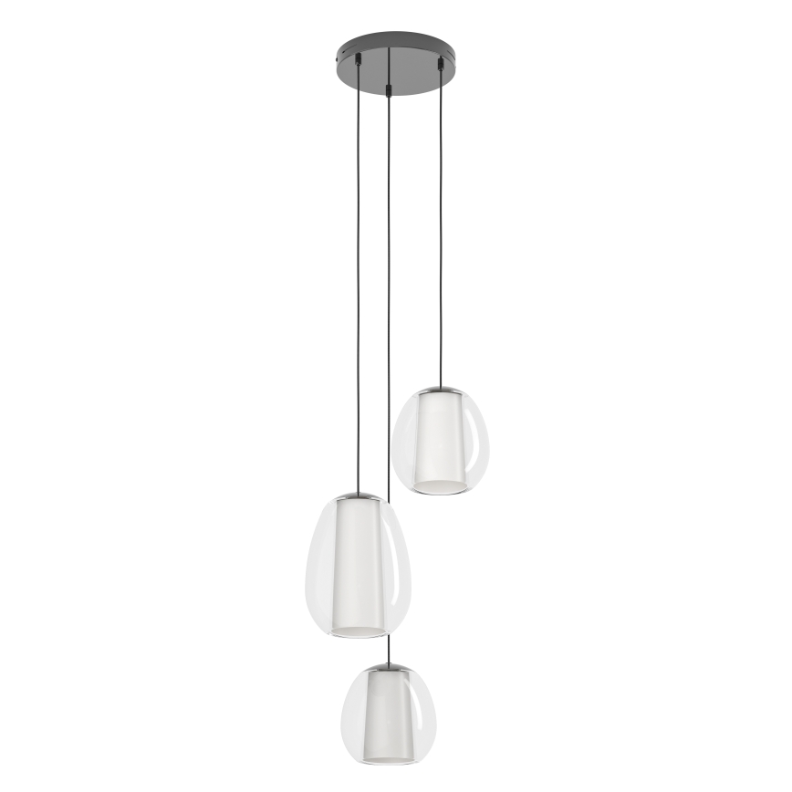 Eglo - Lámpara colgante LED regulable con cable LED/7W/230V + 2xLED/5,5W + 3xLED/1,6W 2200-6500K negro cromado