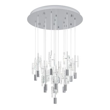 Eglo - Lámpara colgante LED con cable 15xLED/2,6W/230V 2200/3000/4000K cromo brillante