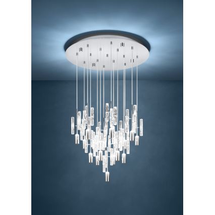 Eglo - Lámpara colgante LED con cable 15xLED/2,6W/230V 2200/3000/4000K cromo brillante