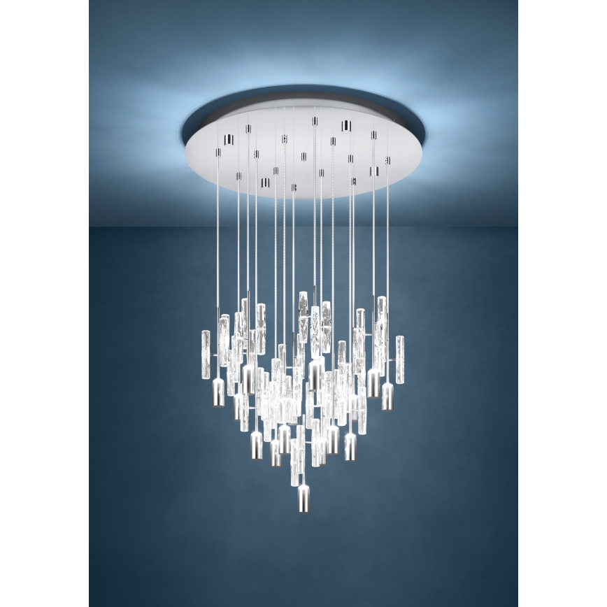Eglo - Lámpara colgante LED con cable 15xLED/2,6W/230V 2200/3000/4000K cromo brillante