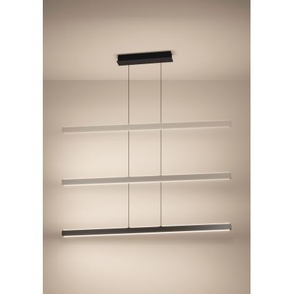 Eglo - Lámpara colgante LED regulable con cable LED/30W/230V negra + mando a distancia