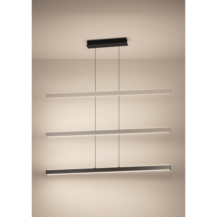 Eglo - Lámpara colgante LED regulable con cable LED/30W/230V negra + mando a distancia