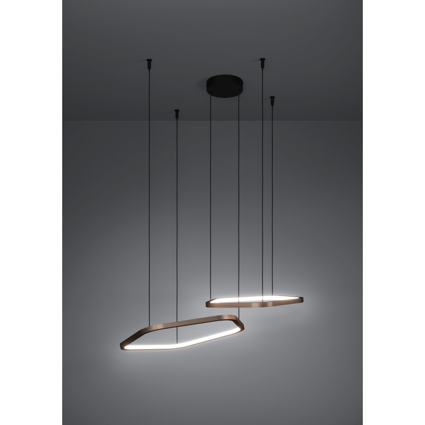 Eglo - Lámpara colgante LED regulable con cable LED/30W/230V 2200-6500K latón + mando a distancia
